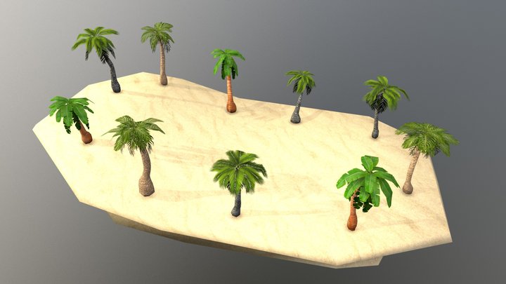 Low Poly Trees : Palms 3D Model