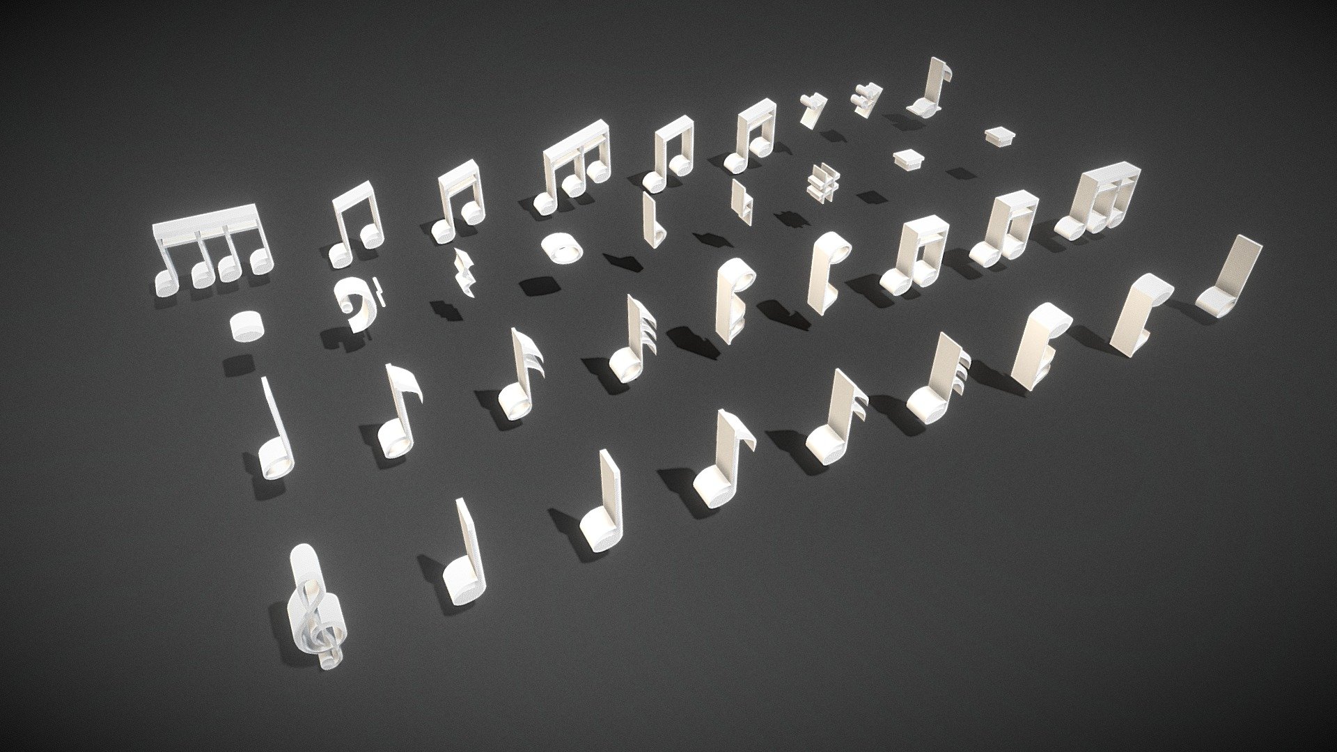 Musical Notes Buy Royalty Free 3D Model By Zhang Shangbin   7ec0a8d1ca41466b9e6e8cb435aab880 