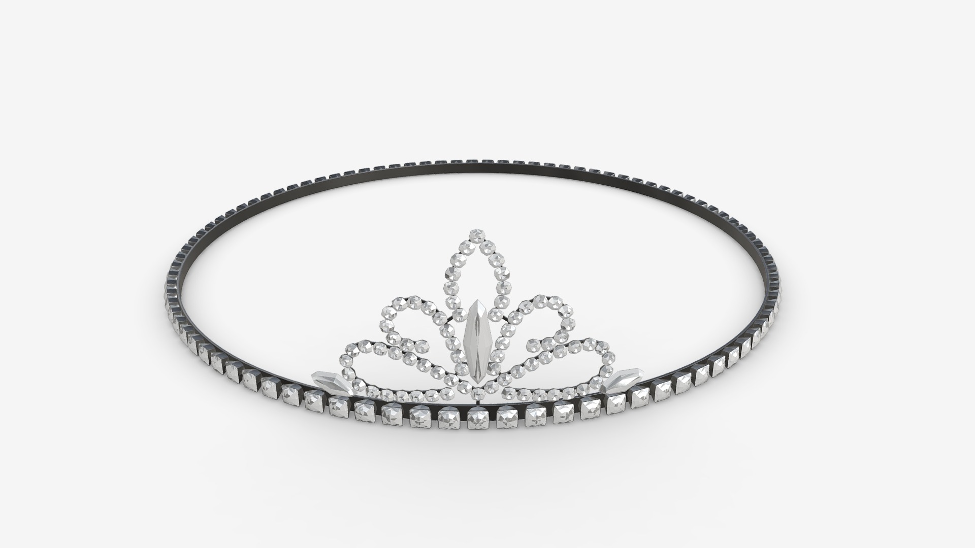 3D model queen crown - This is a 3D model of the queen crown. The 3D model is about a silver and black ring.