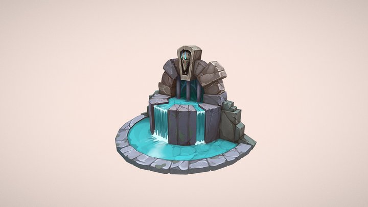 Skull waterfall 3D Model