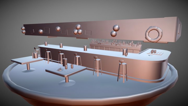 Upscale Resort Bar 3D Model
