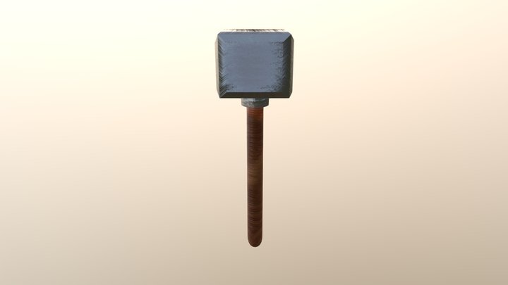 Textured Hammer 3D Model