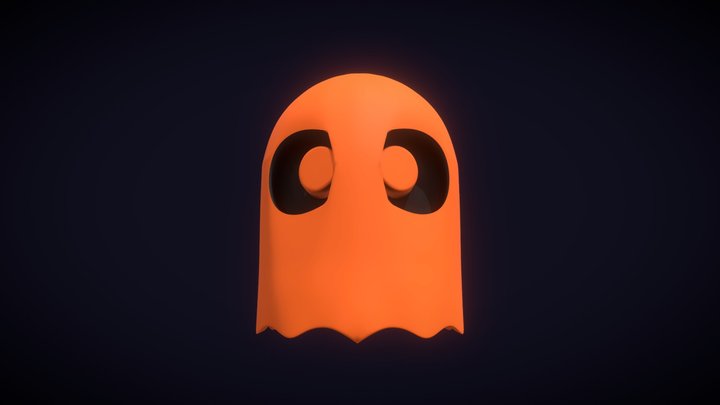 Pacman Ghost orange 3D Model