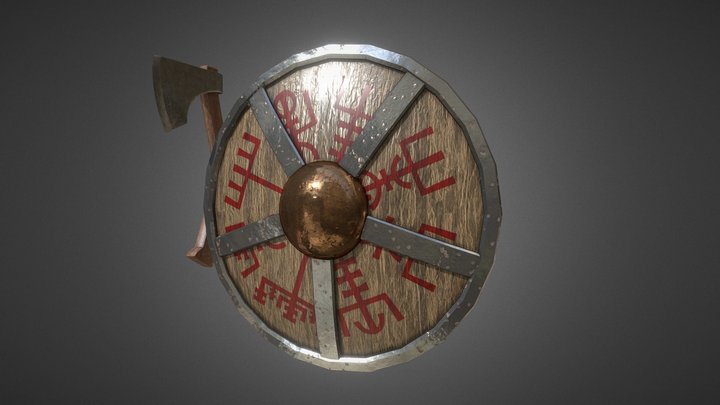 Axe and Shield 3D Model