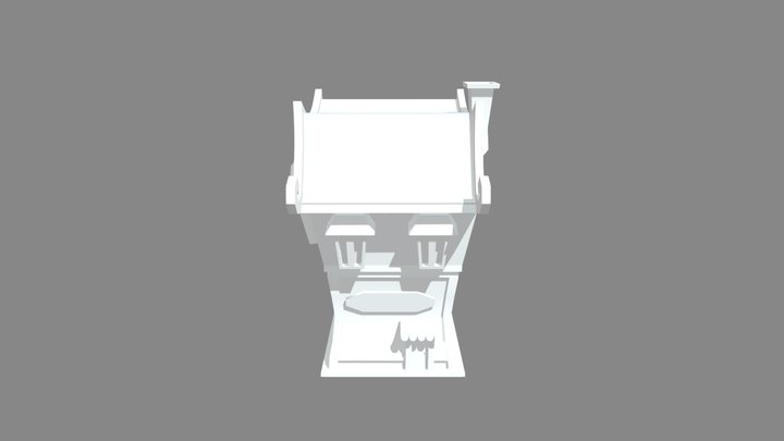 CurvedRoofHome 3D Model