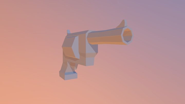 Lowpoly Revolver 3D Model