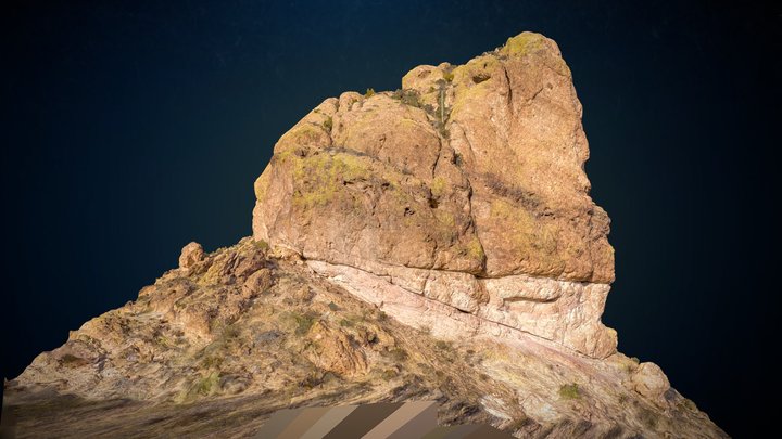 Photo Scanned Massive Desert Mountain 3D Model