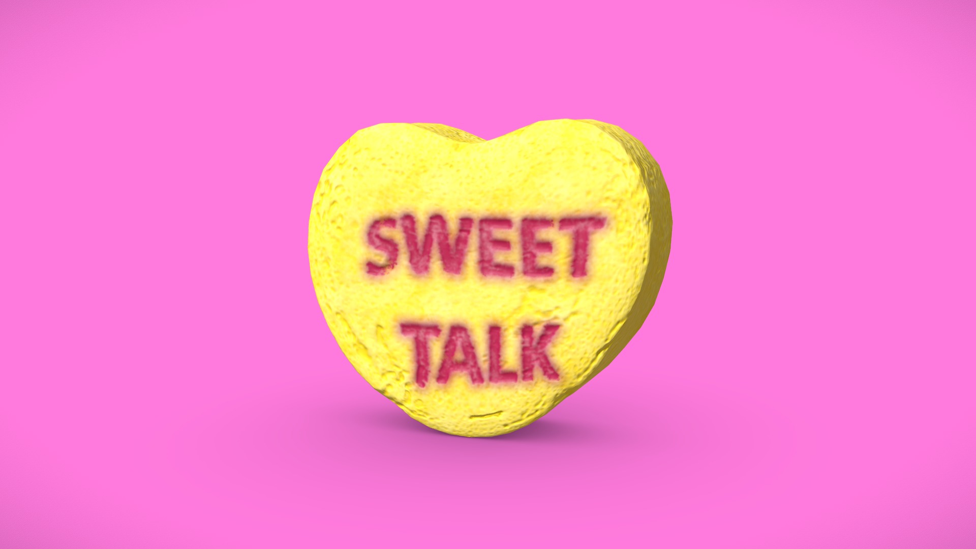 3D model Heart Candy – Sweet Talk - This is a 3D model of the Heart Candy - Sweet Talk. The 3D model is about a yellow potato with a red background.
