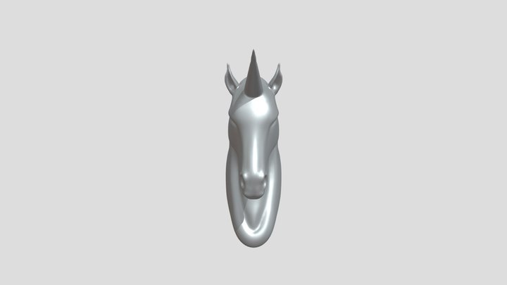 Unicorn head illustration 3D Model