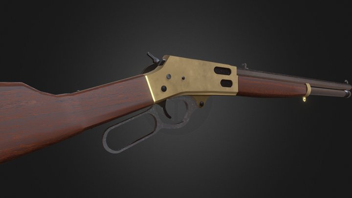 Lever Action Rifle (Low Poly PBR) 3D Model