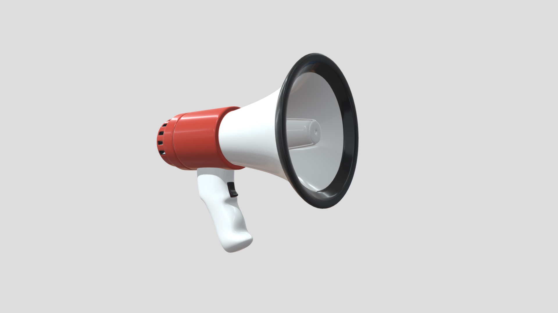 3D model Megaphone - This is a 3D model of the Megaphone. The 3D model is about a red and white headphone.