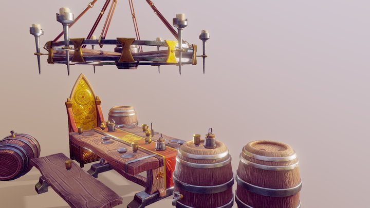 Mathues Lucas Dining Room Props HEAJ_B2C2_Unity 3D Model