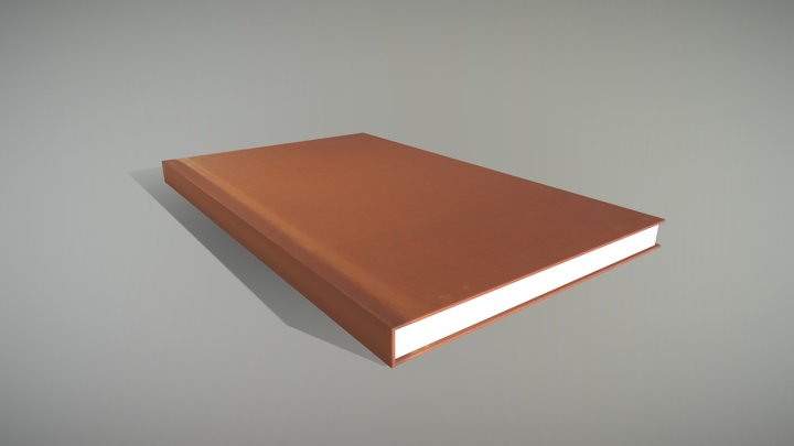 Realistic Brown Leather Book Model 3D Model
