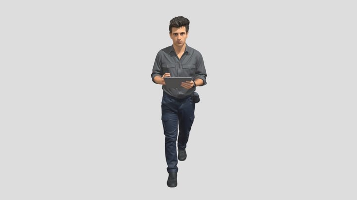 Field Technician With Tablet – Free 3D Model STL