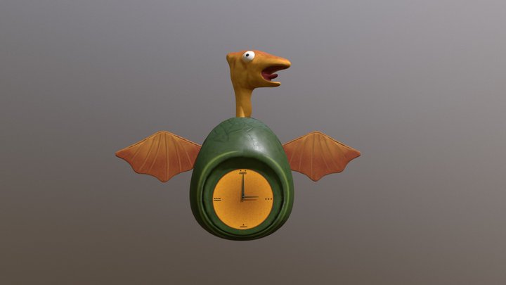 Dino Clock 3D Model