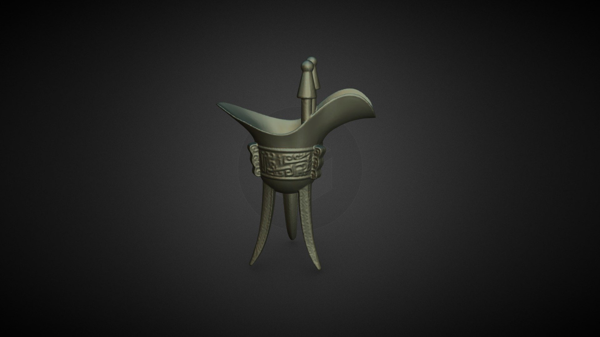 Ritual Tripod Wine Vessel - 3D model by 3dscantech [6ef9987] - Sketchfab