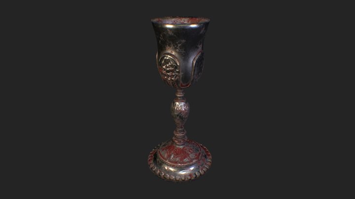 Blood Ritual Goblet - Dark Fantasy Prop 3D Model