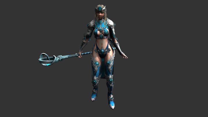 Mage Girl: 3D Female Sorceress 3D Model