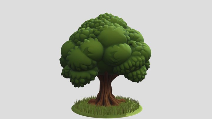Cartoon tree 3d model Free 3D Model