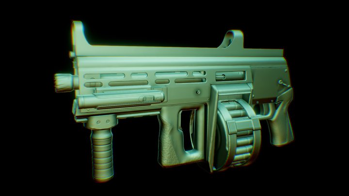 Automatic Shotgun Volkodav-12KSM Model S001 3D Model