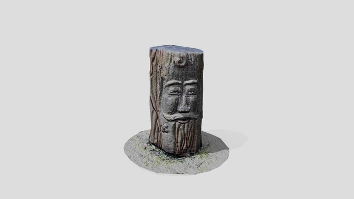Low-Poly Skřítek (Wooden Tree Stump) 3D Model