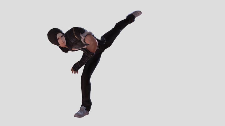 Kyo Spin Kick Animation 3D Model