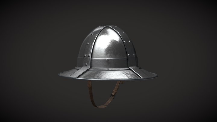 Kettle Medieval Helmet 3D Model