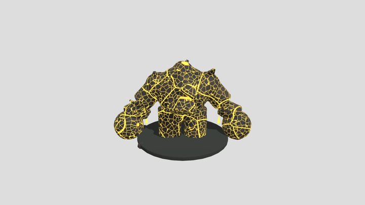 Lava Golem - Obsidian Rock Creature Statue