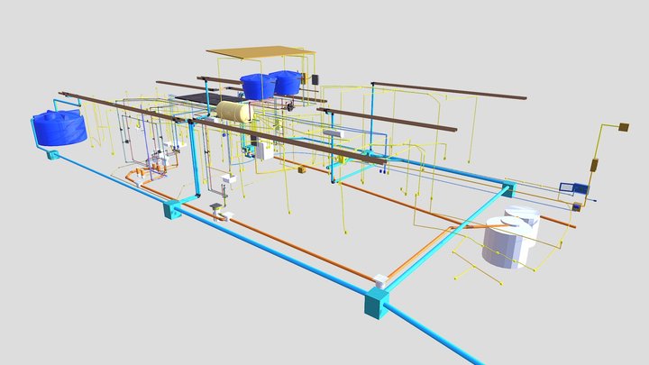Projeto Hidrossanitário e Elétrico residencial 3D Model