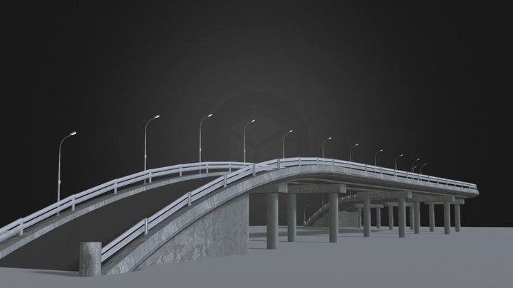Huge Bridge 3D Model