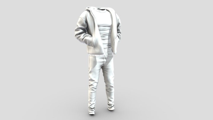 Jacket, Pants and shirt 3D Model