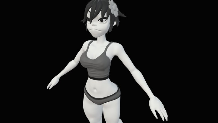 Noodles (Gorillaz) WIP 3D Model