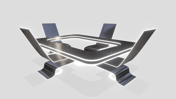 Sci Fi Meeting Table 3D Model