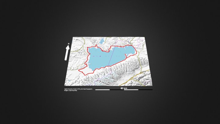 纳木错转湖_等高地图 – Free 3D Model STL