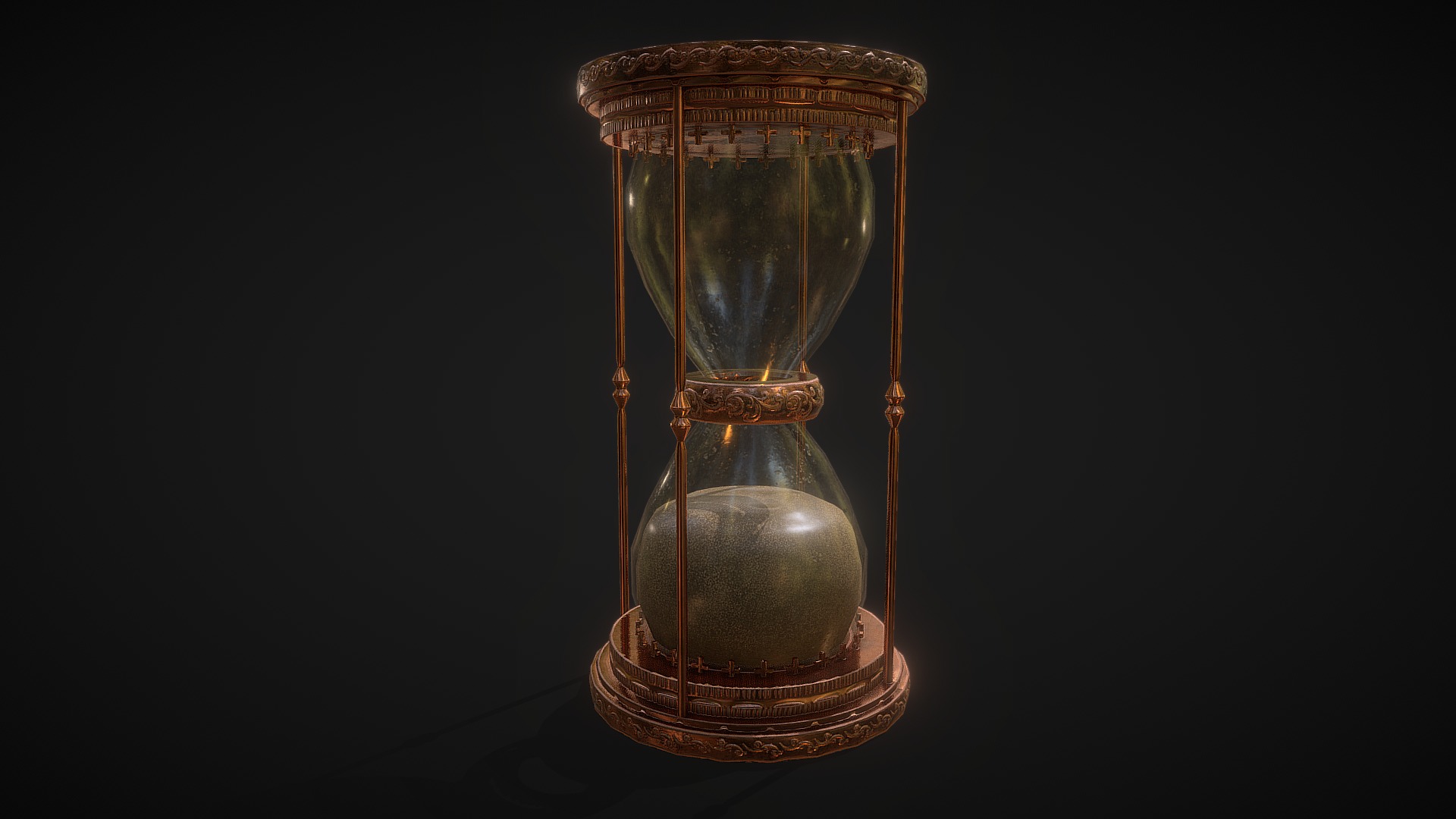 3D model Hourglass - This is a 3D model of the Hourglass. The 3D model is about a glass with a liquid in it.
