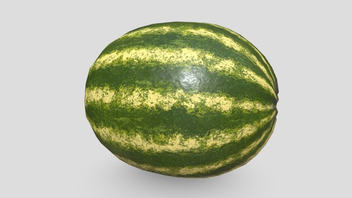 Realsitic Watermelon (Game Ready) 3D Model