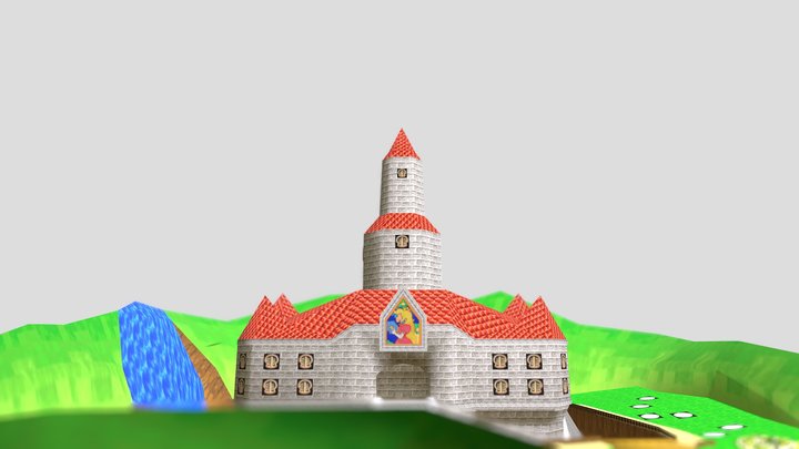 DS DSi - Super Mario 64 DS - Peachs Castle Groun 3D Model
