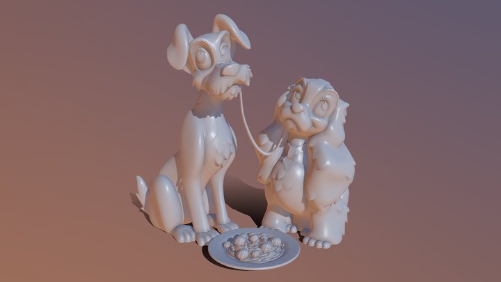 Lady And Tramp 3D Model