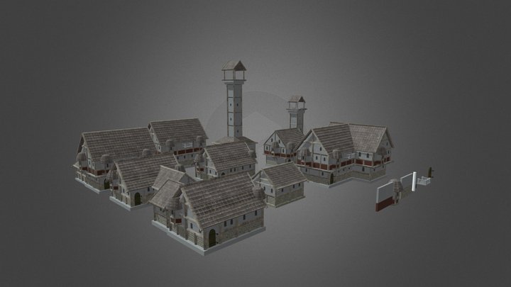 Medieval House Pack 3D Model