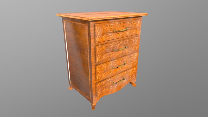 Vintage Chest of Drawer 3D Model