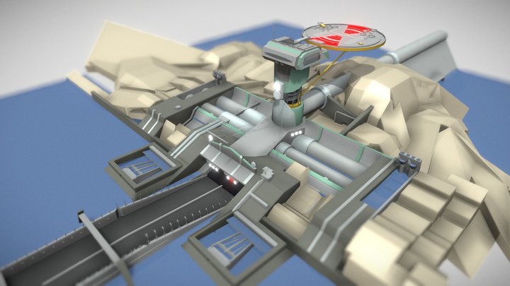 Water clean station heliport 3D Model