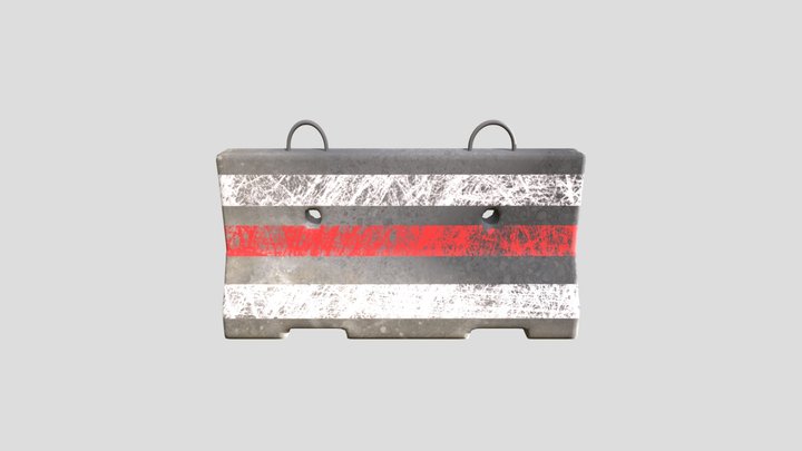 Concrete Road Barriers 3D Model