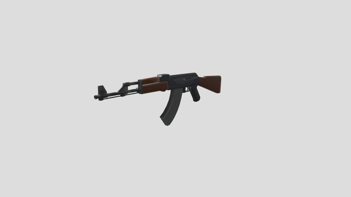 Ak-47 mid-poly 3D Model