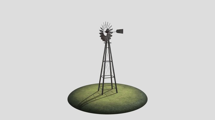 Cyprus Windmill 3D Model