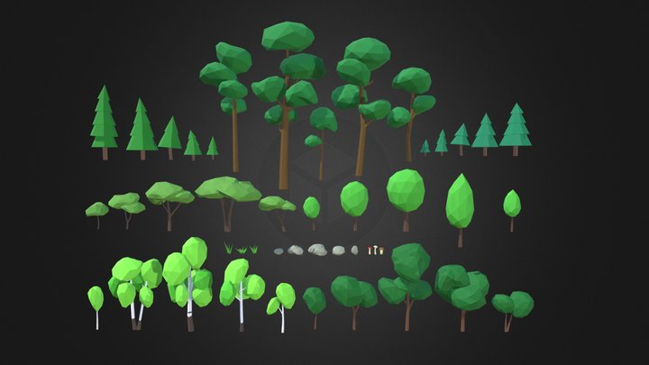 Lowpoly nature collection 3D Model