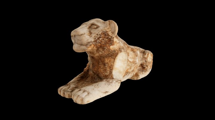 Egyptian Lion-Shaped Game Piece E7895 3D Model