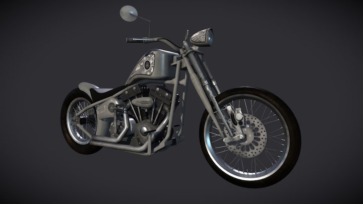 Old restored Harley 3D Model