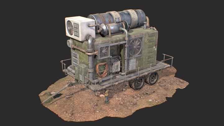 Apocaliptic Water Extractor - Game Ready Asset 3D Model