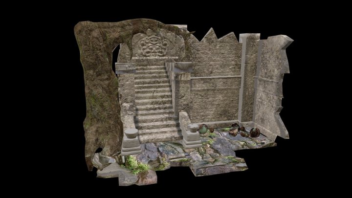 Stone Temple entrance 3D Model