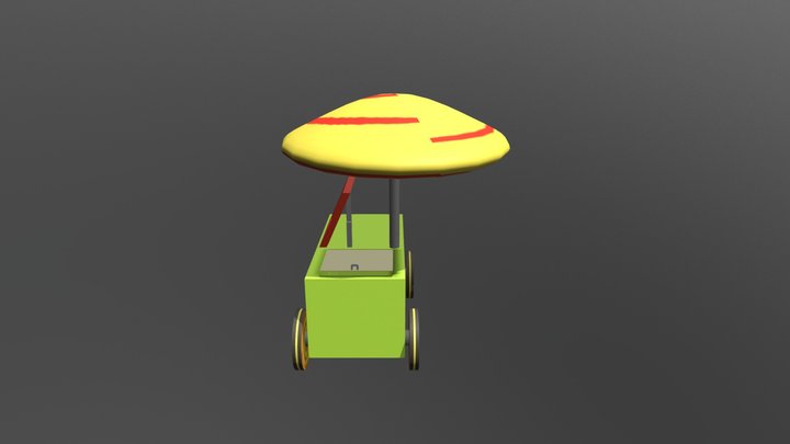 Fun Food Cart w/ Cookie wheels 3D Model